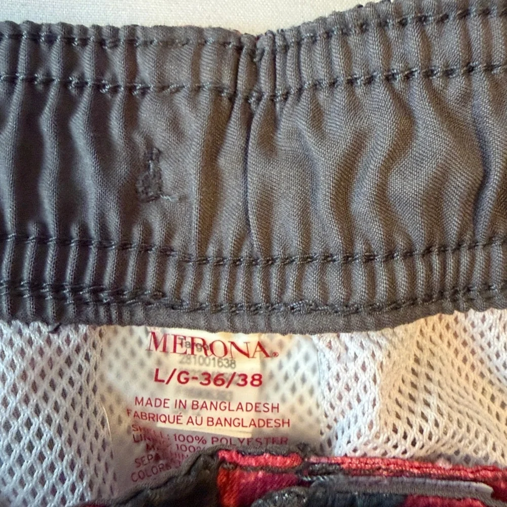 Men’s Merona Gray Elastic Waistband Swim Trunks